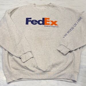 FedEx Light Gray Men's Crewneck Sweater